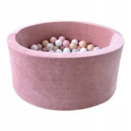 Suche baseny - Suchy basen z kulkami 40x90 Velvet Róż + 200 piłek - GOTOWY MIX - miniaturka - grafika 1
