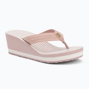 Japonki damskie Tommy Hilfiger Stripes Wedge Beach Sandal foggy pink - Klapki i japonki damskie - miniaturka - grafika 1