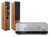 Zestawy stereo - Yamaha R-N800A (srebrny) + Tesi 561 (orzech) - miniaturka - grafika 1