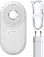 Ładowarki do telefonów - Ładowarka bezprzewodowa Baseus 10W + kabel USB typu C 3A 1M + ładowarka ścienna 12 V / 2A kompatybilna ze smartfonem biały - miniaturka - grafika 1