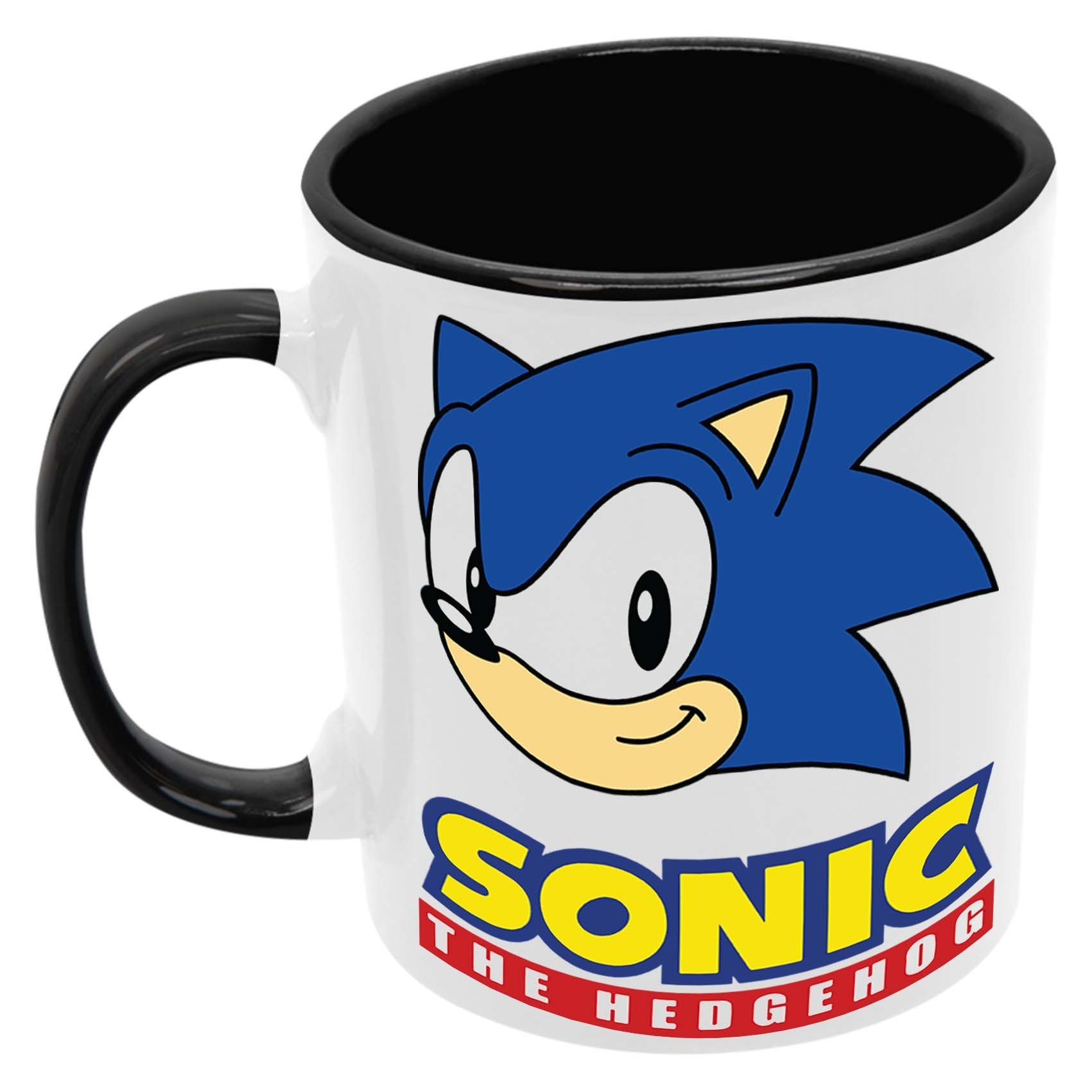 Sonicface01 Kubek Ceramiczny Prezent Tasse Mug Sonic The Hedgehog Knuckles Tails, Czarny 330 ml