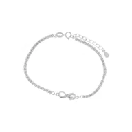 Bransoletki - Srebrna 925 bransoletka z symbolem nieskończoności i małym sercem - miniaturka - grafika 1