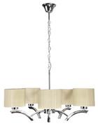 Lampy sufitowe - Candellux Salonowy Żyrandol abażurowy LAMPA nowoczesna OPRAWA wisząca DRAGA 35-04222 Chrom ecru - miniaturka - grafika 1