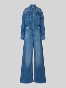 Kombinezon z imitacji denimu z kieszeniami na piersi - Kombinezony - miniaturka - grafika 1