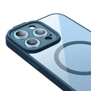 Zestaw ochronny Baseus Frame przeźroczyste etui magnetyczne i szkło hartowane do iPhone 14 Pro (niebieski) - Etui i futerały do telefonów - miniaturka - grafika 5
