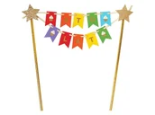 Urodziny dla dorosłych - KARTECZKA NA PIKU TOPPER STO LAT FLAGIETKI KOLOROWE - miniaturka - grafika 1