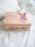 Pamiątka Chrztu Świętego - Króliczek pojemnik na zabawki prezent na chrzest roczek kuferek wspomnien - miniaturka - grafika 1