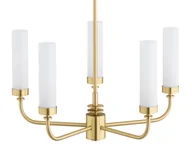 Lampy sufitowe - Żyrandol PRESTON 5xE14 - złoty/mleczny - miniaturka - grafika 1