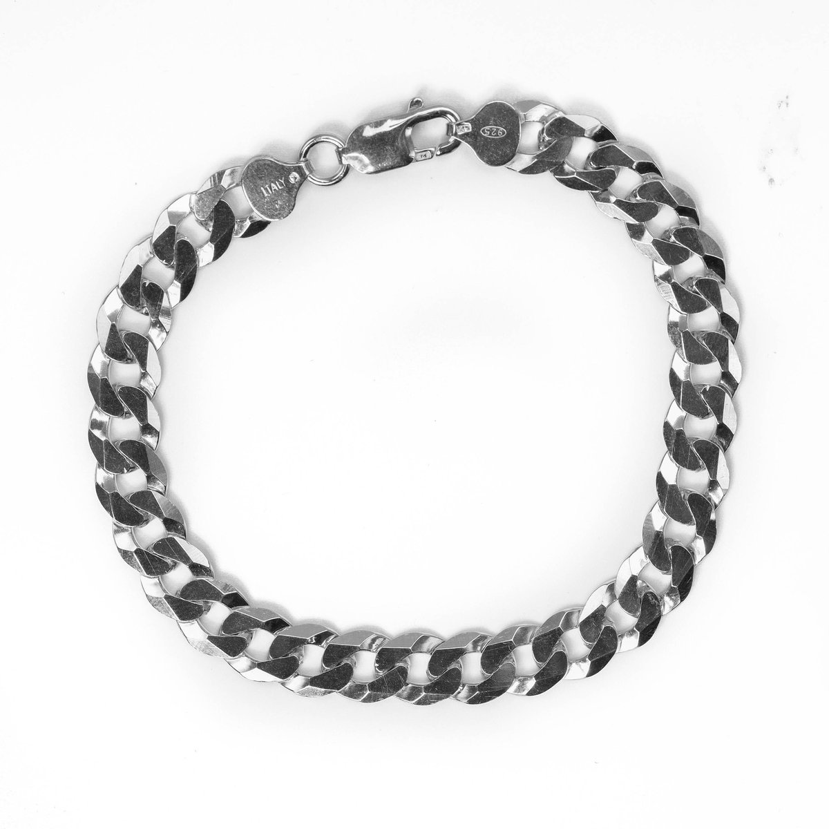 Srebrna bransoletka 925 pancerka rodowana