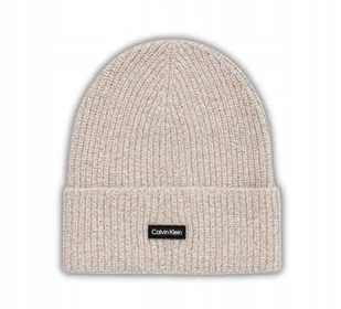Calvin Klein DADDY WOOL BEANIE BEŻOWA (K50K510984-YAH) - Moda i Uroda OUTLET - miniaturka - grafika 1
