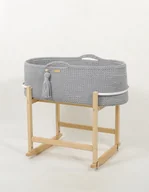 Łóżeczka i kojce - Kosz Mojżesza BOHO Handmade z kołyską - szary - miniaturka - grafika 1