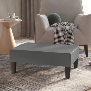 shumee shumee Podnóżek kolor szary 78x56x32 cm sztuczna skóra - Pufy i podnóżki - miniaturka - grafika 1