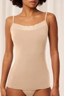 Koszulki i topy damskie - Top TRIUMPH Feel of Modal Spaghetti beżowy gładki podkoszulka - L - miniaturka - grafika 1