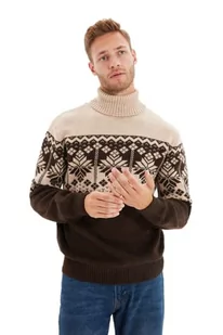 Trendyol Męska bluza z golfem, wąska bluza z golfem, beżowa, S, BEŻOWY, S - Bluzy męskie - miniaturka - grafika 1