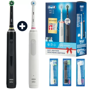 Zestaw szczoteczek Oral-B Pro 3 3900 cza/bia - Szczoteczki elektryczne - miniaturka - grafika 1