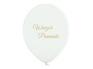 Wieczór panieński i kawalerski - Balony lateksowe białe wieczór panieński 50 szt. - miniaturka - grafika 1
