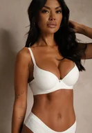 Biustonosze - Biały Gładki Biustonosz z Efektem Push-up Theisithea - miniaturka - grafika 1
