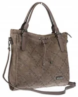 Torebki damskie - Torebka Damska Listonoszka Shopper Duża Modna Torba na Ramię CH6685 Brązowa - miniaturka - grafika 1