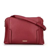 Torebki damskie - Damska torebka crossbody dwukomorowa czerwona - miniaturka - grafika 1