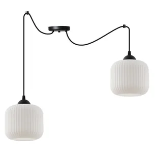 Lampa sufitowa wisząca Riffle Pająk loft 2xE27 klosz walec czarny/biały Light Home LH - Lampy sufitowe Lampa sufitowa wisząca Riffle Pająk loft 2xE27 klosz walec czarny/biały Light Home LH - Lampy sufitowe - miniaturka - grafika 1