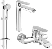 Zestawy baterii łazienkowych - Mexen Pecos DQ40 zestaw wannowy, chrom - 72713DQ40-00 - miniaturka - grafika 1