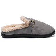 Kapcie męskie - Kapcie Męskie Stylowe Wygodne Ocieplane Lekkie Papcie Z Ozdobą Rios Szare 40/41 - miniaturka - grafika 1