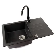 Zlewozmywaki z baterią - Zlewozmywak ALVEUS Rock 130 1203091KT kol. Czarny + bateria Tonia - miniaturka - grafika 1