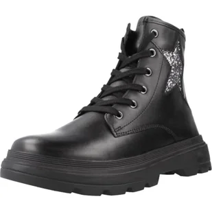 Geox J KIDDARTAH Girl A Botki, czarny/DK Silver, 35, Czarny Dk Srebrny, 2 UK - Botki damskie - miniaturka - grafika 1