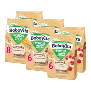 BoboVita Zestaw Delikatnych mlecznych owsianek Porcja zbóż 6 x 210 g - Kaszki dla dzieci - miniaturka - grafika 1