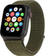 Akcesoria do smartwatchy - Nylonowy pasek do zegarka Apple Watch SE 2. generacji 44 mm w kolorze ciemnozielonym, regulowany, elastyczny pasek sportowy z tkaniny, odpowiedni do zegarka iWatch - miniaturka - grafika 1