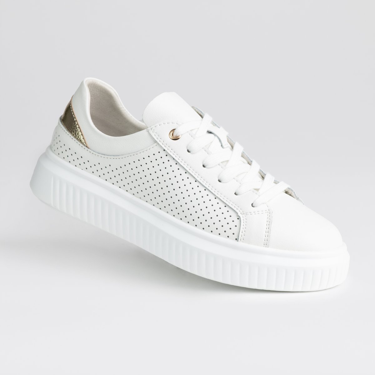 Półbuty damskie skóra naturalna ażurek GOODIN GD-XF-175 białe lekkie 40