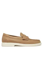Mokasyny męskie - Tommy Hilfiger Mokasyny Nubuck P Loafer FM0FM05350 Beżowy - miniaturka - grafika 1