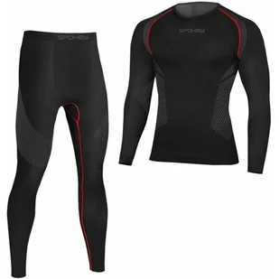 Bielizna termoaktywna SPOKEY Lee ( XL/XXL) Czarno-czerwony - Bielizna sportowa męska - miniaturka - grafika 1