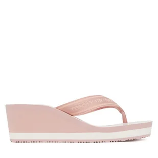 Japonki Tommy Hilfiger Th Stripes Wedge Beach Sandal FW0FW08521 Różowy - Klapki i japonki damskie - miniaturka - grafika 1