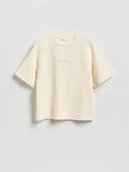 Koszulki dla dziewczynek - Reserved - T-shirt z modalem - kremowy - miniaturka - grafika 1