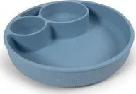 Miseczki i talerzyki dla dzieci - FILIBABBA Filibabba Silikonowy talerzyk z przegródkami Powder Blue - miniaturka - grafika 1