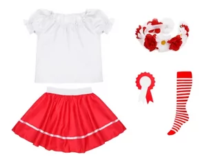 ZESTAW NARODOWY BIAŁO-CZERWONY 98-110 5el - Dresy i komplety dla dziewczynek - miniaturka - grafika 1