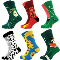 Skarpetki męskie - 6 par Skarpetki Męskie Śmieszne Wysokie Nie Do Pary Bawełna Skarpety 40-43 - miniaturka - grafika 1