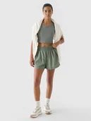 Spodenki damskie - 4F Spodenki treningowe szybkoschnące 4F x Anna Lewandowska - oliwkowe XL - miniaturka - grafika 1