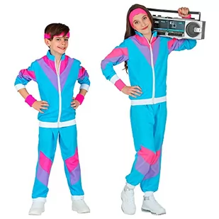 Widmann - Kostium dziecięcy w stylu lat 80, dres treningowy, kurtka i spodnie, strój do biegania, styl retro, impreza z guzikami, karnawał - Moda i Uroda OUTLET - miniaturka - grafika 1