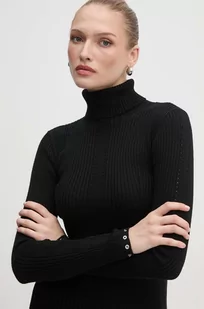 Patrizia Pepe sweter wełniany damski kolor czarny lekki z golfem 8K0206 KM36 - Swetry damskie - miniaturka - grafika 1