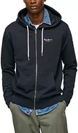 Bluzy męskie - Pepe Jeans Bluza męska Edward Zip, Niebieski (Dulwich), M - miniaturka - grafika 1