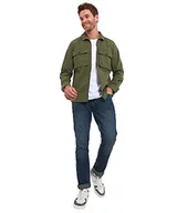 Koszule męskie - Joe Browns Męska koszula zapinana na zamek w kolorze khaki, Oliwka, XXL - miniaturka - grafika 1