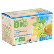 Herbata - Carrefour Bio Ekologiczna herbatka ziołowa lipa i mięta 26 g (20 x 1,3 g) - miniaturka - grafika 1