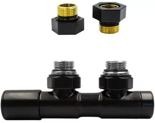 Zawór regulacyjny 50mm TWINS czarny mat lewy GZ1/2 - Zawory i kraniki - miniaturka - grafika 1