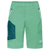 Spodenki damskie - Jack Wolfskin Damskie szorty Overland Shorts zielony Pacific Green 40 - miniaturka - grafika 1