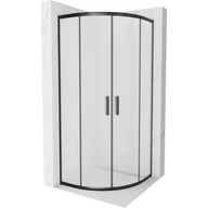 Kabiny prysznicowe - Mexen Rio kabina prysznicowa półokrągła 70x70 cm, szron, czarna - miniaturka - grafika 1