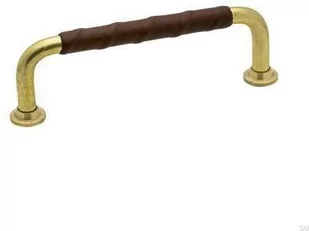 Uchwyt meblowy podłużny 1353 96 Złoty Mosiężny Nielakierowany Brązowa skóra naturalna - Zawiasy, okucia i inne akcesoria Uchwyt meblowy podłużny 1353 96 Złoty Mosiężny Nielakierowany Brązowa skóra naturalna - Zawiasy, okucia i inne akcesoria - miniaturka - grafika 1