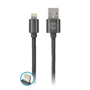 FOREVER FOREVER USB-Lightning 1M skóra czarny - Kable USB - miniaturka - grafika 3