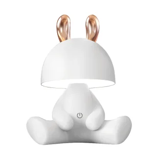 Lampka z włącznikiem stolikowa Bunny KDR-6301-WH Zumaline LED 3W 4000K biała - Lampy stojące - miniaturka - grafika 1